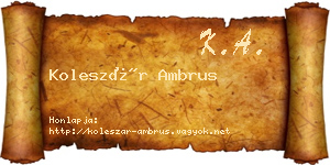 Koleszár Ambrus névjegykártya