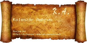 Koleszár Ambrus névjegykártya